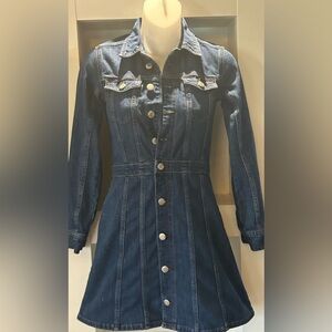 American Eagle Denim Button Down Long Sleeve Mini Dress Jumper Size 00